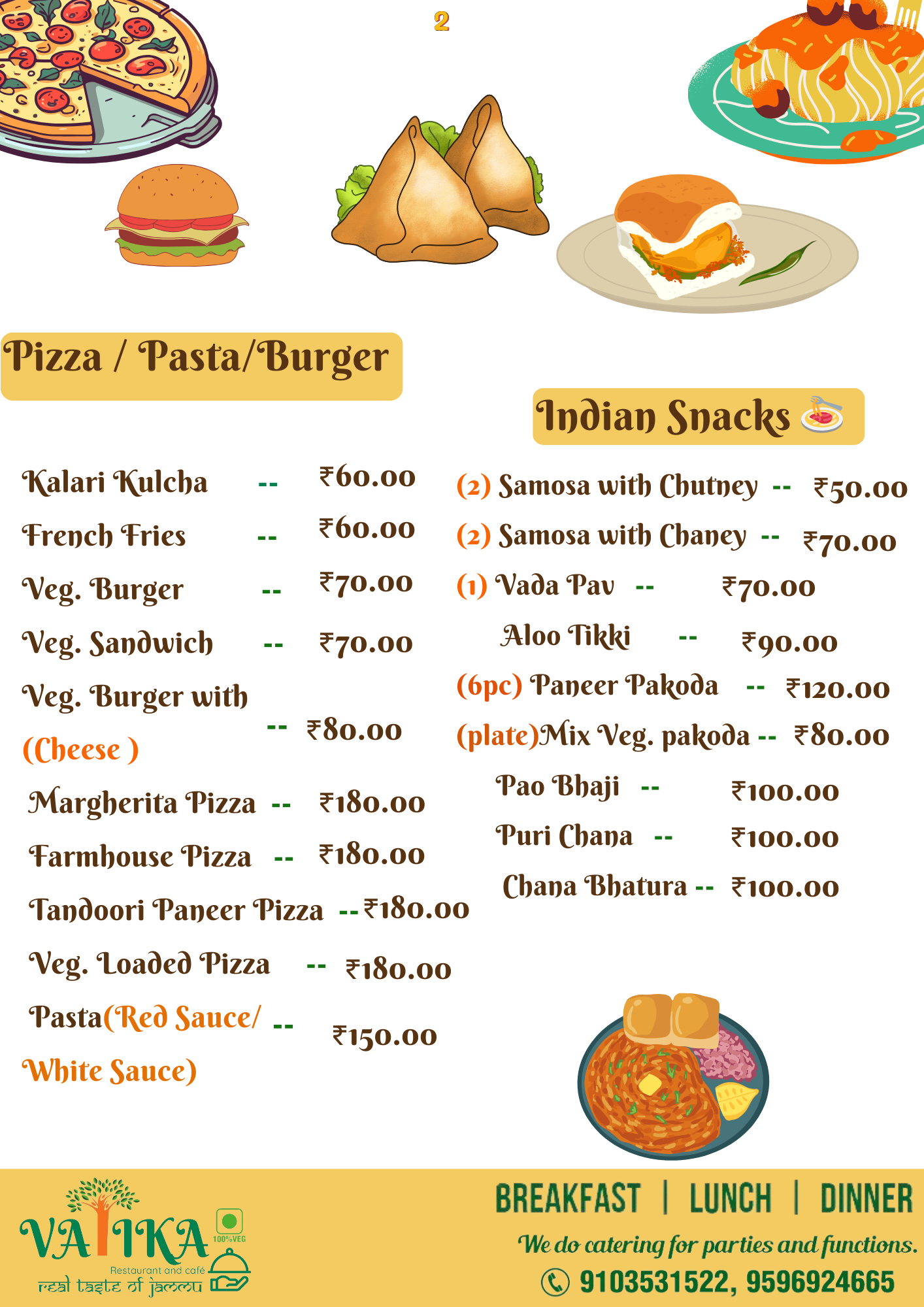 Vatika Restaurant Menu - Page 3
